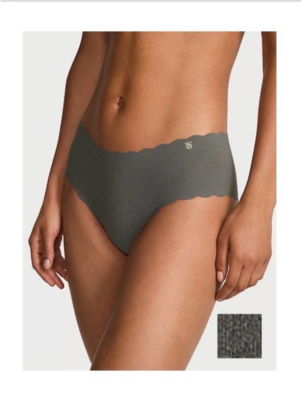 Victoria's Secret Grey Seamless Scalloped, no show, cheeky Panty